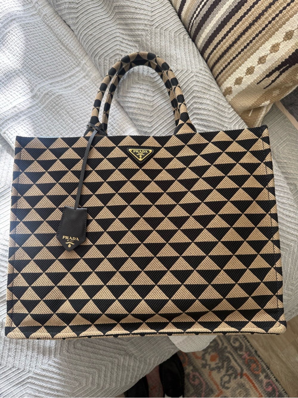 Prada symbole shopper tote bag
